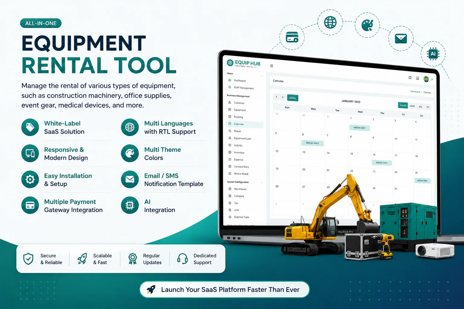 EquipHub SaaS - Equipment Rental Tool