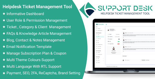 Support Desk SaaS - Helpdesk Ticket Management Tool