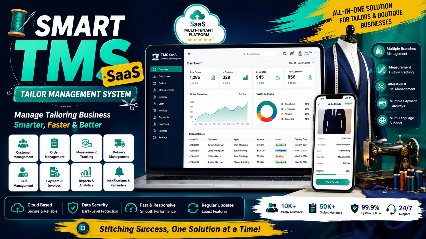 Smart TMS SaaS - Tailor Management System