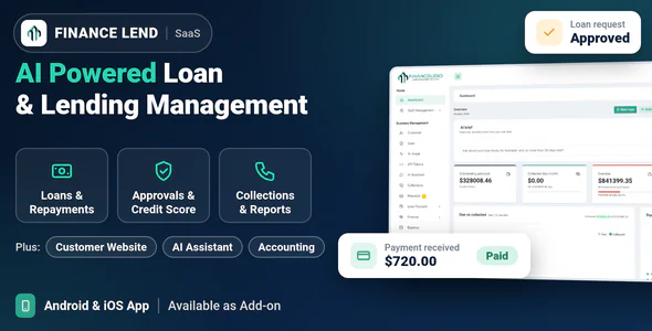 Finance Lend SaaS - AI Powered Loan & Lending Management System