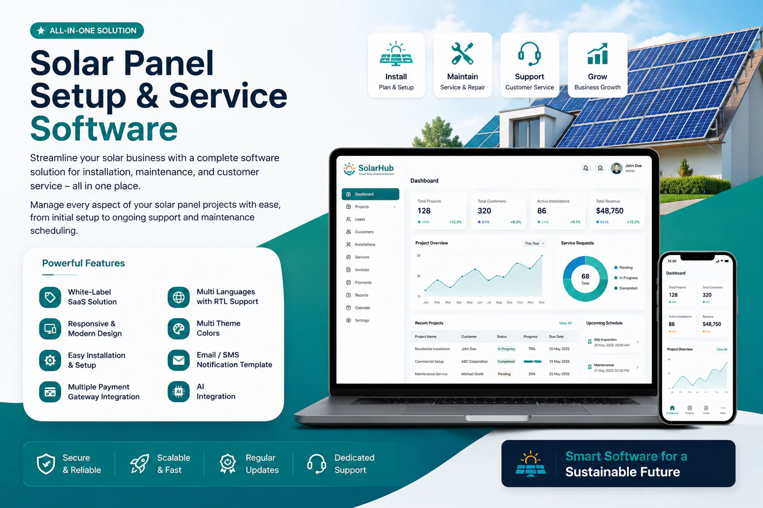 SolarHub SaaS - Solar Panel Setup & Service Software
