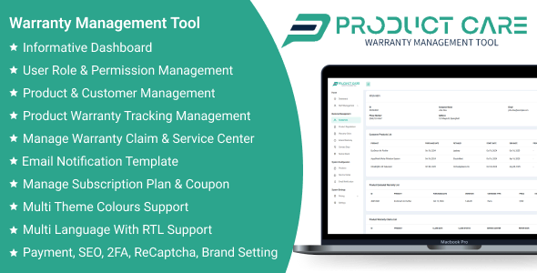 ProductCare SaaS - Warranty Management Tool